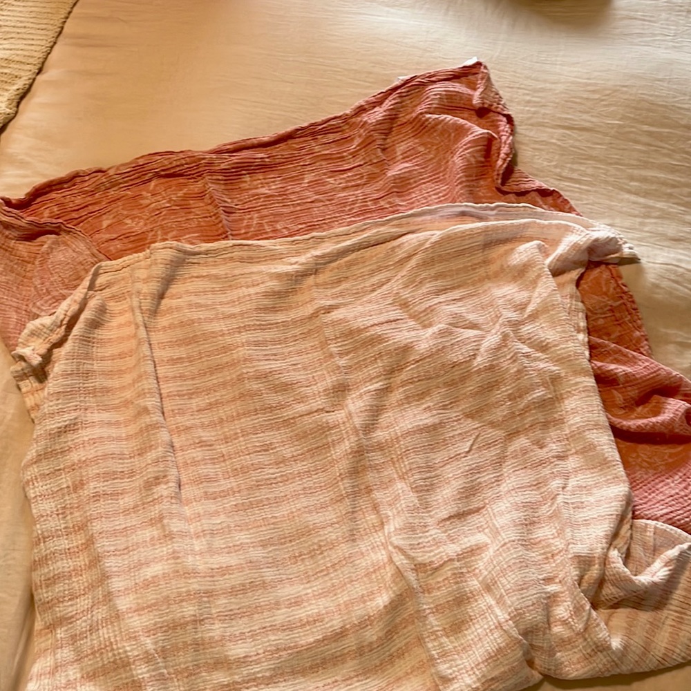 Two aden+anais Muslin Swaddle Blankets